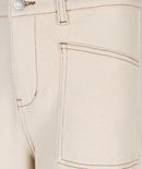 Wide Twill Trouser - Natural