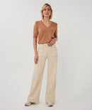 Wide Twill Trouser - Natural