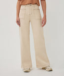 Wide Twill Trouser - Natural