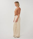 Wide Twill Trouser - Natural