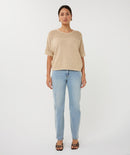 Ajour Batwing Jumper - Light Sand