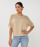 Ajour Batwing Jumper - Light Sand