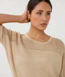 Ajour Batwing Jumper - Light Sand