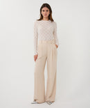 Fine Crinkle Trouser - Light Sand