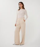 Fine Crinkle Trouser - Light Sand