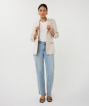 Linen Look Blazer - Light Sand