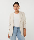 Linen Look Blazer - Light Sand