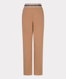 Fancy Waistband Wide Trousers - Cappuccino