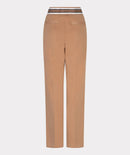Fancy Waistband Wide Trousers - Cappuccino