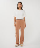 Fancy Waistband Wide Trousers - Cappuccino