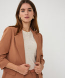 3/4 Sleeve Crêpe Blazer - Cappuccino