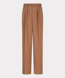 Pleated Waistband Crêpe Trouser - Cappuccino