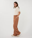 Pleated Waistband Crêpe Trouser - Cappuccino