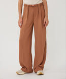 Pleated Waistband Crêpe Trouser - Cappuccino