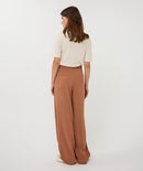 Pleated Waistband Crêpe Trouser - Cappuccino