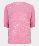 Short Sleeve Sequin Jumper - Rose