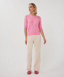 Short Sleeve Sequin Jumper - Rose