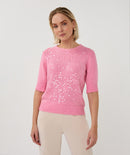 Short Sleeve Sequin Jumper - Rose