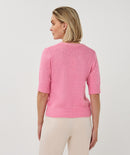 Short Sleeve Sequin Jumper - Rose