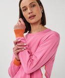 Long Sleeve Stripe Jumper - Rose