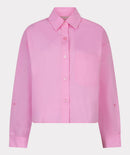Cropped Folded Cuff Blouse - Rose
