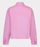 Cropped Folded Cuff Blouse - Rose