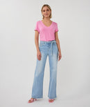V-Neck Stones T-Shirt - Rose