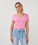V-Neck Stones T-Shirt - Rose