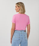 V-Neck Stones T-Shirt - Rose