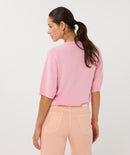 Short Sleeve Twist Jumper - Romance Rose