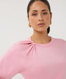 Short Sleeve Twist Jumper - Romance Rose