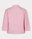Twill Cropped Puff Sleeve Blazer - Romance Rose