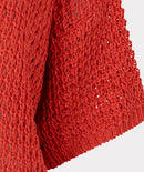 Open Knit Short Sleeve Jumper - Chili Red