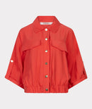Short Sleeve Slub Jacket - Chili Red