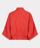 Short Sleeve Slub Jacket - Chili Red