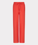 Wide Elastic Waist Slub Trouser - Chili Red