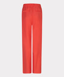 Wide Elastic Waist Slub Trouser - Chili Red