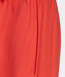 Wide Elastic Waist Slub Trouser - Chili Red