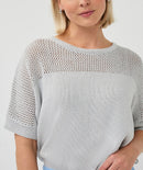 Ajour Batwing Jumper - Light Blue