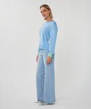 Long Sleeve Stripe Jumper - Pacific Blue
