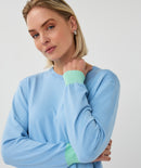 Long Sleeve Stripe Jumper - Pacific Blue