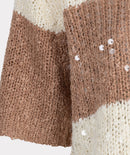 Stripe Sequins Jumper - Ecru/cappuccino