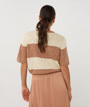 Stripe Sequins Jumper - Ecru/cappuccino