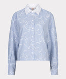 Short Stripe Blouse - White & Blue
