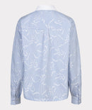 Short Stripe Blouse - White & Blue