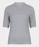 Short Sleeve Stripe Jumper - Off White & Navy