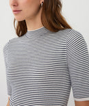 Short Sleeve Stripe Jumper - Off White & Navy