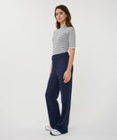 Short Sleeve Stripe Jumper - Off White & Navy
