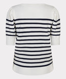 Short Sleeve Stripe Jumper - Off White & Navy