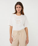 Wide Animal T-Shirt - Off White & Sand